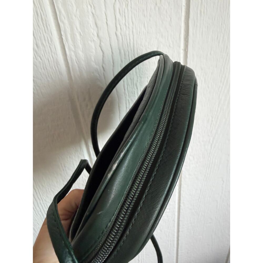 Vintage Carlos D' Santi Forest Green Genuine Leather Crossbody Shoulder Bag Boho - Picture 7 of 8